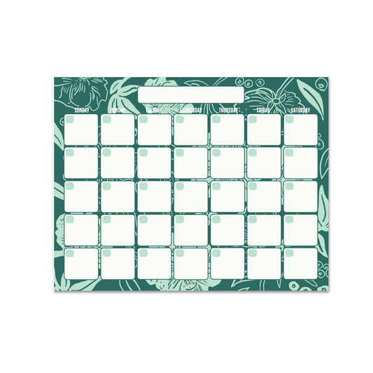 Green Florals Monthly Planner - 15 Pages