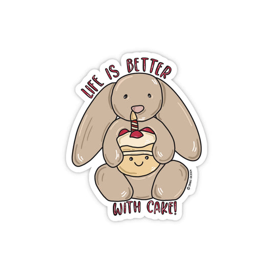 Life Is Better With Cake Vinyl Sticker