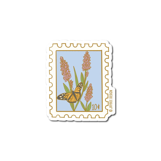 Lavender Postage Stamp Matte Vinyl Sticker