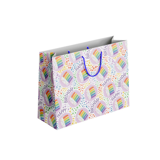 Rainbow Birthday Cake Pattern Gift Bag