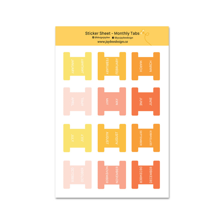 Monthly Tab Sticker Sheet – Jaybee Stationery Inc