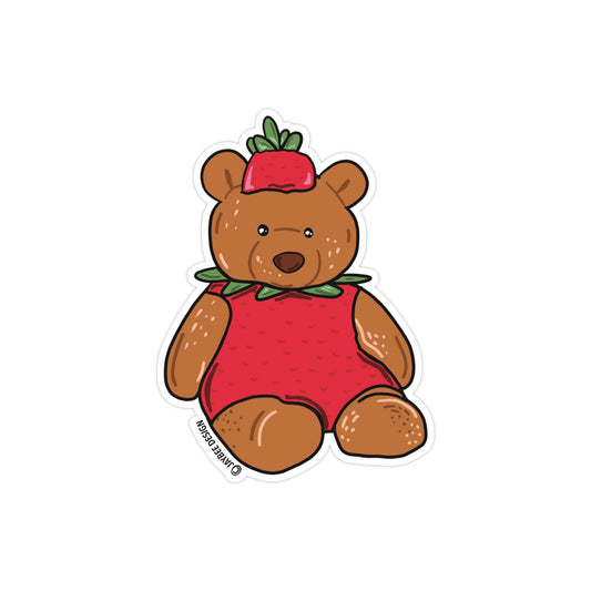 Strawberry Bear Vinyl Sticker
