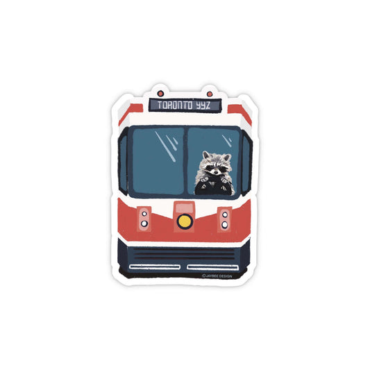 YYZ Streetcar W/ Raccoon Vinyl Sticker