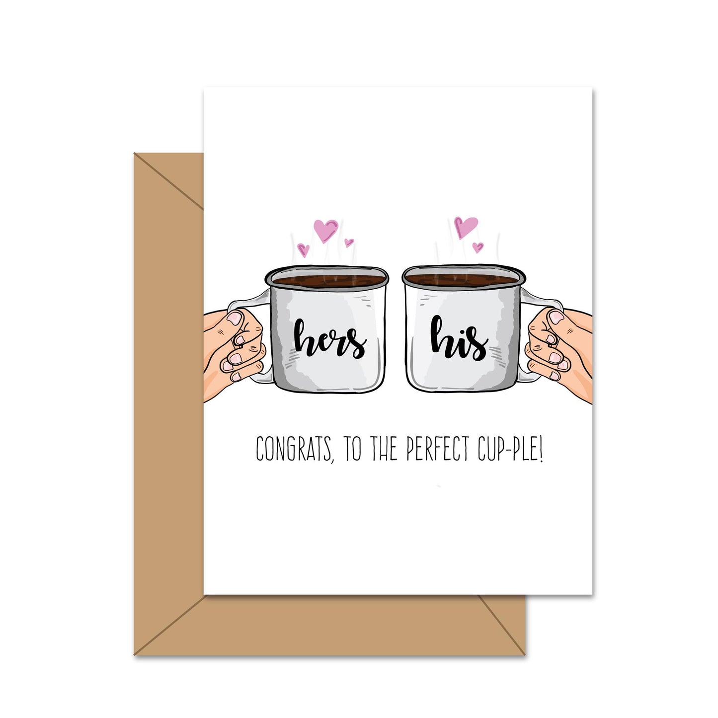 Congrats, To The Perfect Cup-ple! - Greeting Card