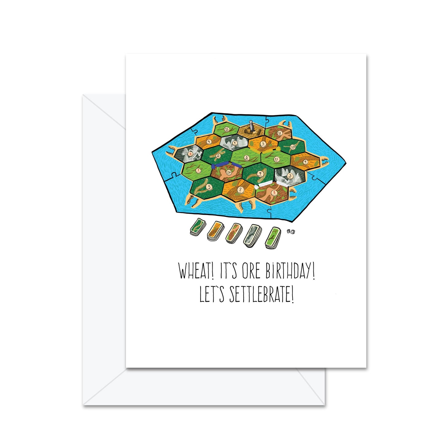 Wheat! It's Ore Birthday! Let's Settlebrate! - Greeting Card