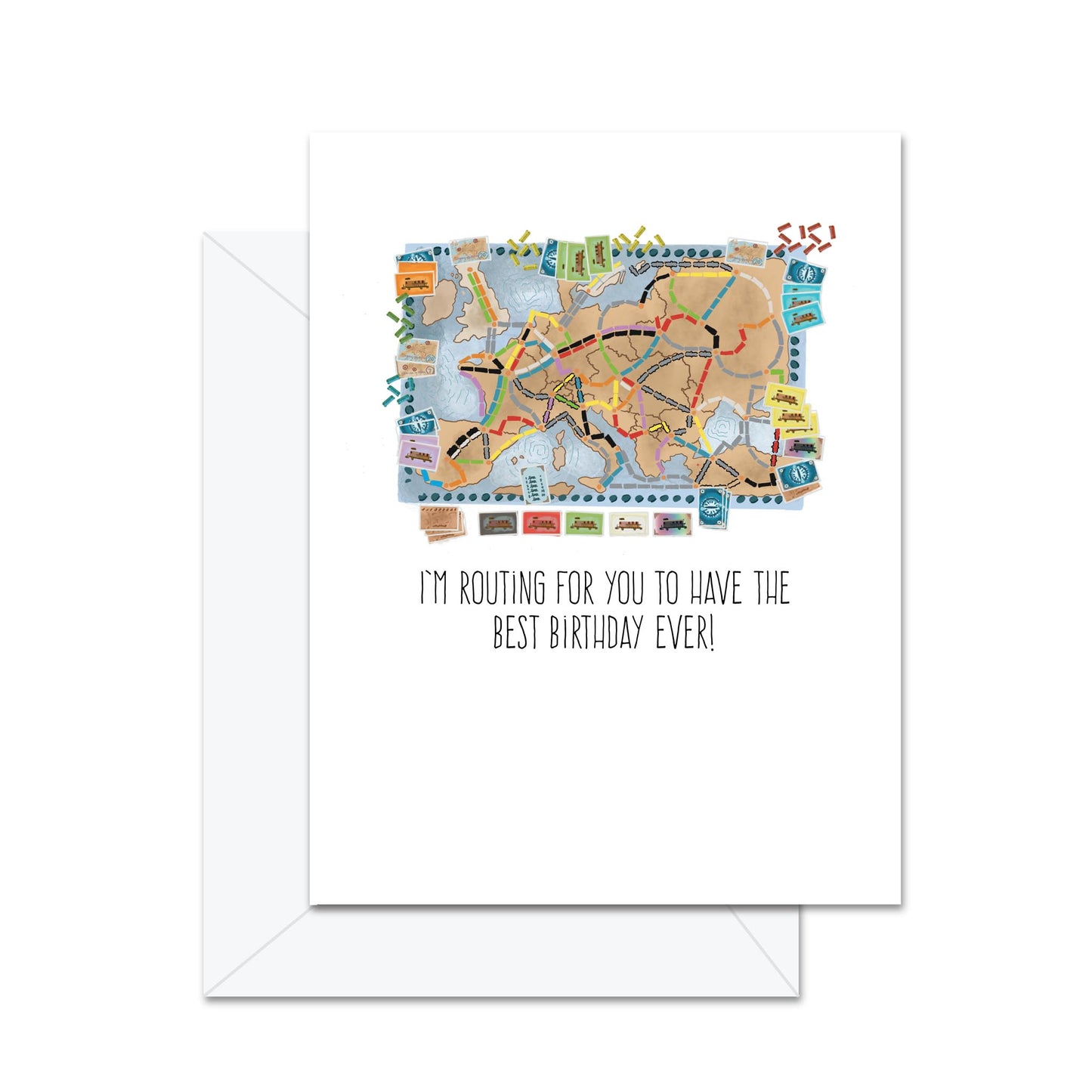 I'm Routing For You To Have The Best Birthday Ever! - Greeting Card