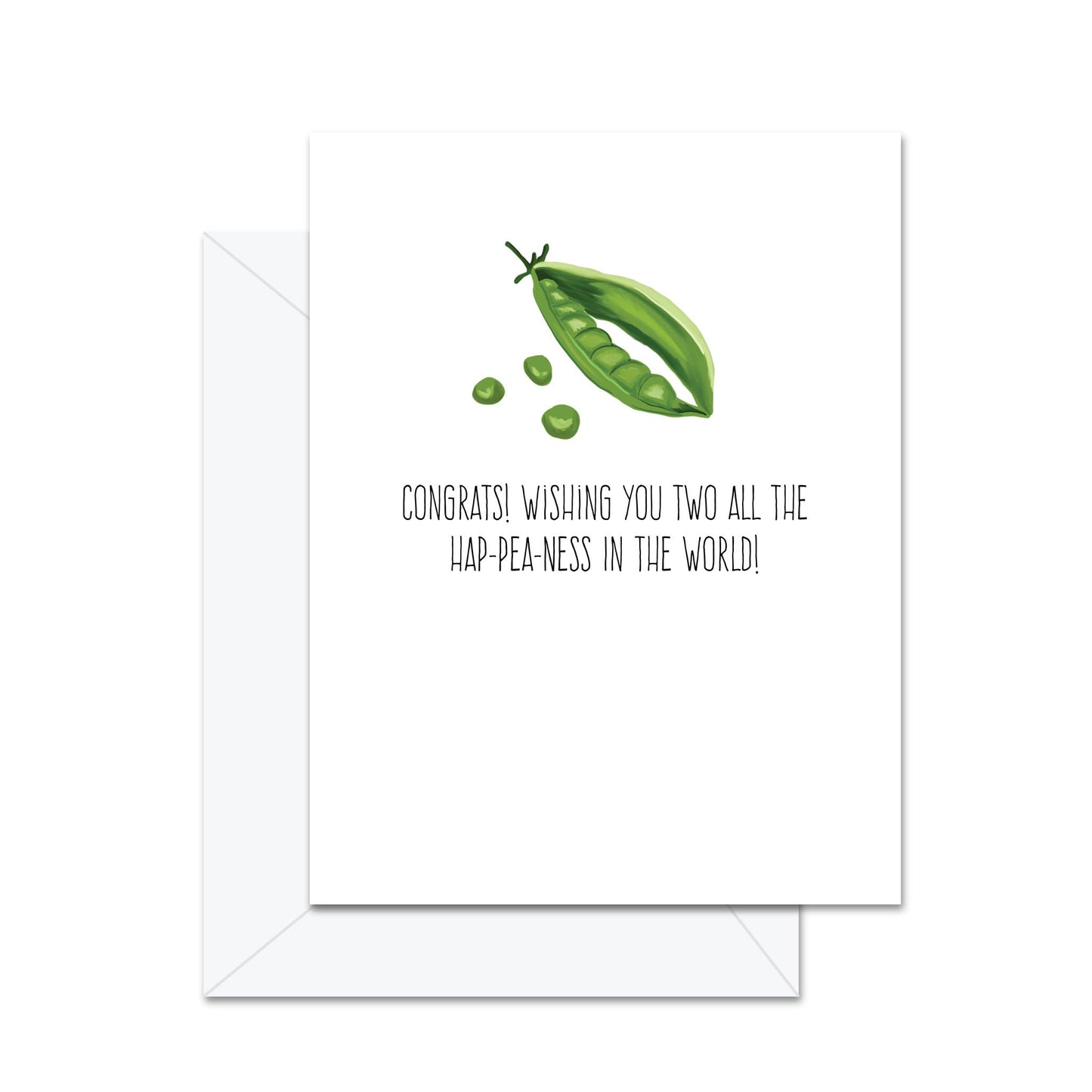 Congrats! Wishing You Two All The Hap-Pea-Ness In The World! - Greeting Card