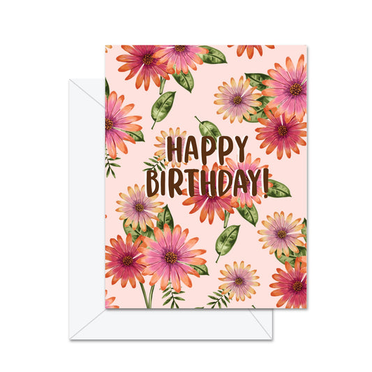 Happy Birthday (African Daisies)- Greeting Card
