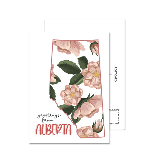 Greetings From Alberta (White) Postcard