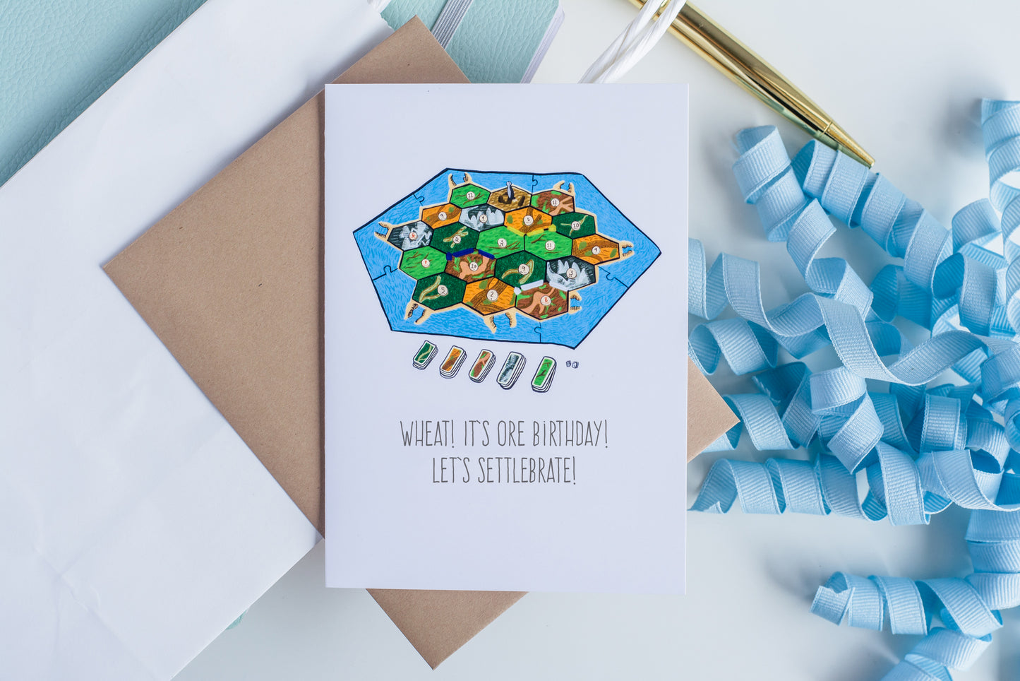 Wheat! It's Ore Birthday! Let's Settlebrate! - Greeting Card