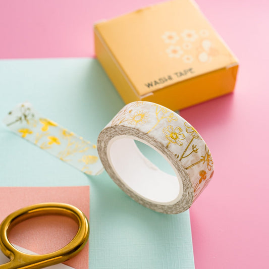 Gold Foil Floral Washi Tape