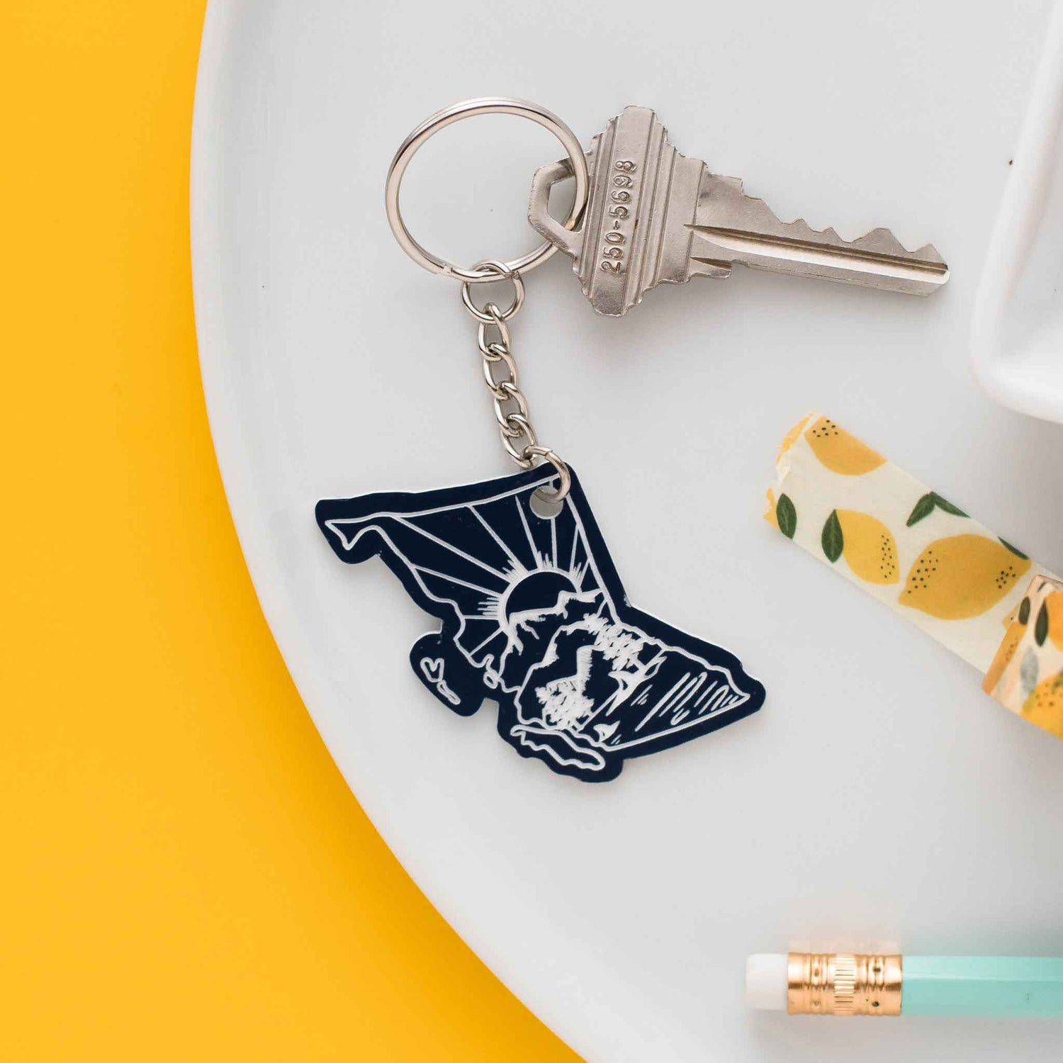 Navy keychain on sale
