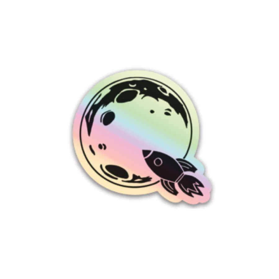 Moon & Back Holographic Sticker
