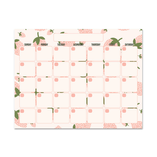 Strawberry Monthly Planner - 15 Pages