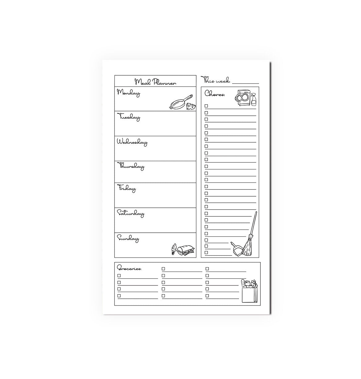 Meal/ Chore Planner Notepad