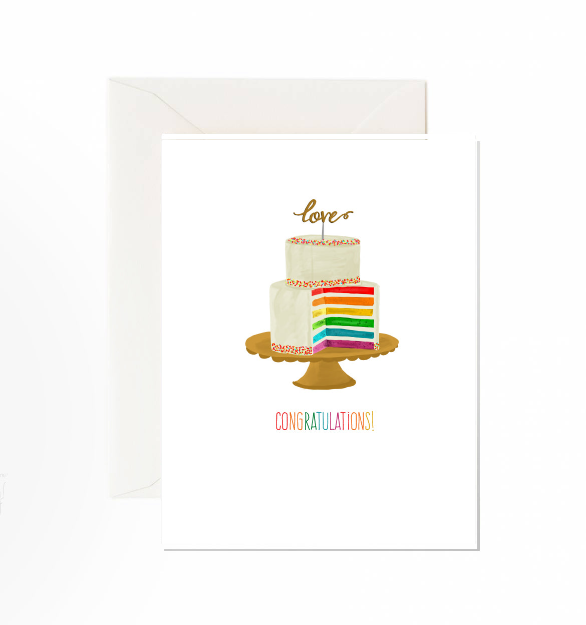Congratulations! (Rainbow Cake) -  Greeting Card