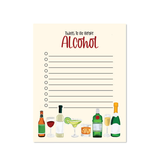 Things To Do Before Alcohol Checklist - Notepad