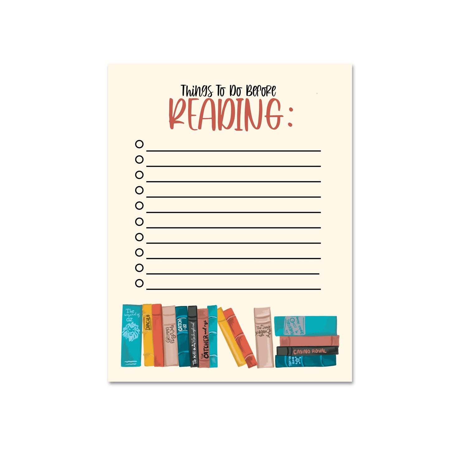 Things To Do Before Reading - Notepad